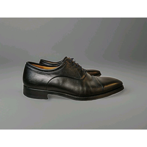 Magnanni Dress Shoes Men's 10 D Black Nappa Leather Cap Toe Oxford Frederico - Picture 2 of 16